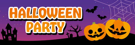 Halloween Banner Vector Illustrationのイラスト素材