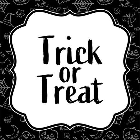 Halloween pattern square frame vector illustrationのイラスト素材