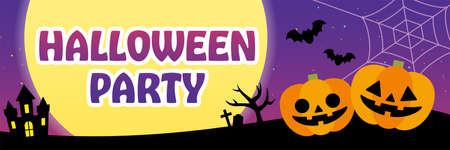 Halloween Banner Vector Illustrationのイラスト素材