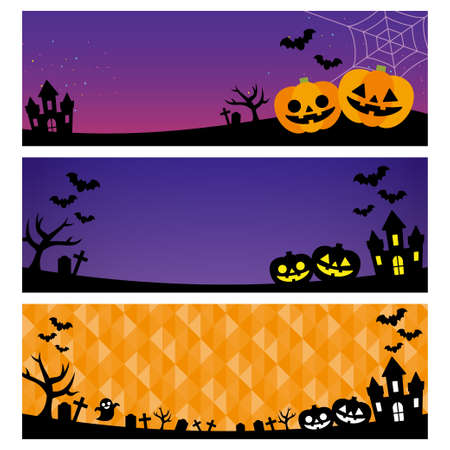 Halloween Banner Frame Vector Illustrationのイラスト素材