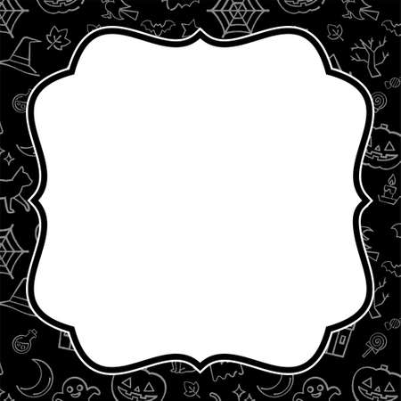 Halloween pattern square frame vector illustrationのイラスト素材