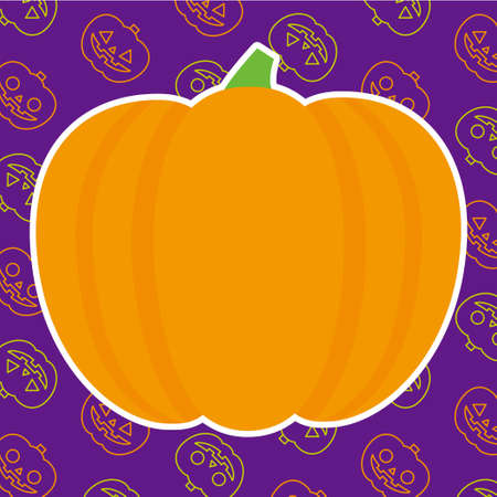 Halloween pumpkin frame vector illustrationのイラスト素材