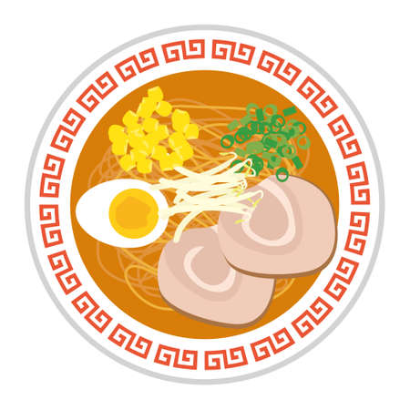 Miso Ramen Vector Illustrationのイラスト素材