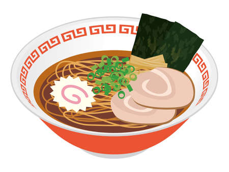 soy sauce ramen vector illustrationのイラスト素材