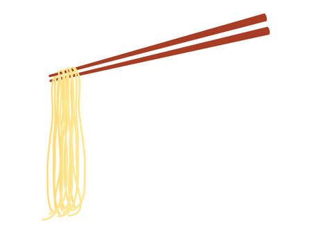 Holding noodle with chopsticks vector illustrationのイラスト素材
