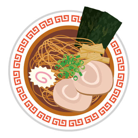 soy sauce ramen vector illustrationのイラスト素材