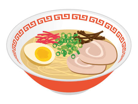 Pork Ramen Vector Illustrationのイラスト素材