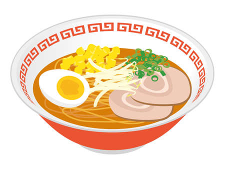 Miso Ramen Vector Illustrationのイラスト素材