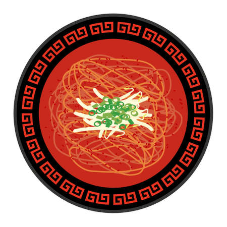 Spicy red ramen vector illustrationのイラスト素材