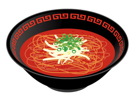 Spicy red ramen vector illustrationのイラスト素材