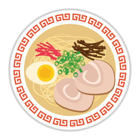 Pork Ramen Vector Illustrationのイラスト素材