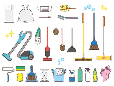cleaning tools vector illustrationのイラスト素材