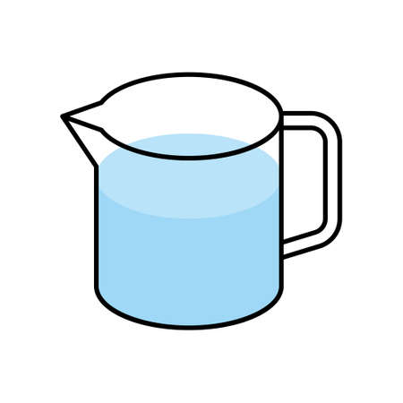 Measuring cup filled with waterのイラスト素材