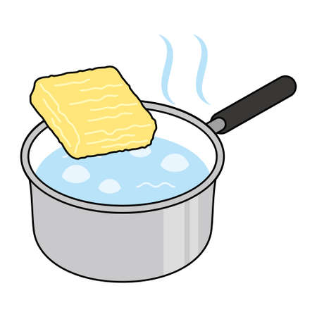 Boiling Instant Noodles Vector Illustrationのイラスト素材