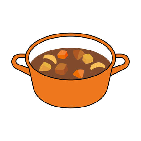 curry in a pot vector illustrationのイラスト素材