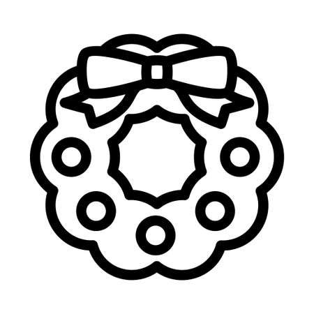 Christmas Wreath vector iconのイラスト素材