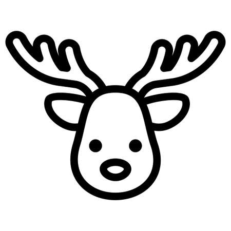 Reindeer face vector iconのイラスト素材