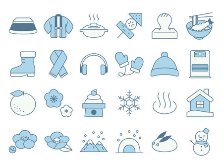 Japanese Winter Icon Vector Illustrationのイラスト素材
