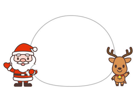 Santa Claus and reindeer frame vector illustrationのイラスト素材
