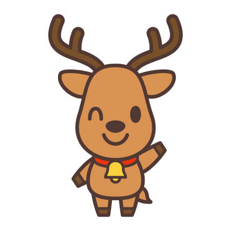 Cute reindeer character vector illustrationのイラスト素材
