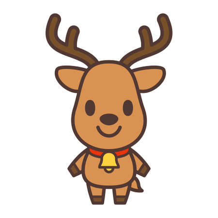Cute reindeer character vector illustrationのイラスト素材