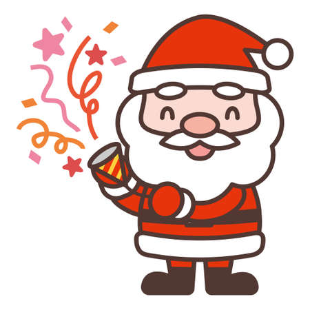 Santa Claus holding a party popper vector illustrationのイラスト素材