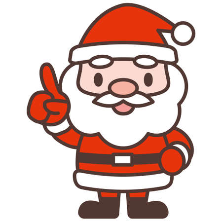 cute Santa Claus character pointingのイラスト素材