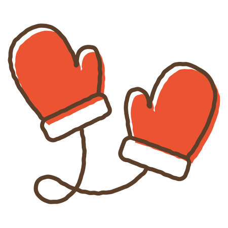 Cute hand-drawn glove iconのイラスト素材