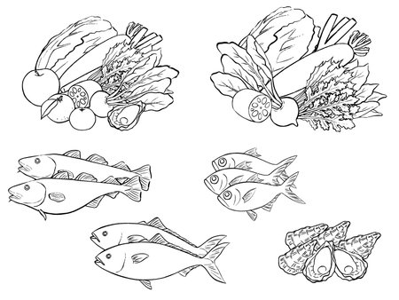 Winter Food Vector Illustrationのイラスト素材