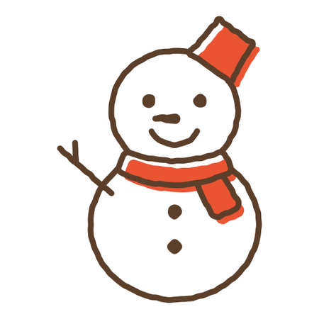 Cute hand-drawn snowman iconのイラスト素材