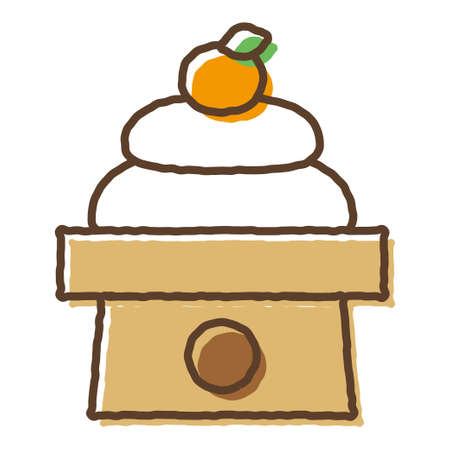 A traditional Japanese offering made of rice cake for New Yearâsのイラスト素材
