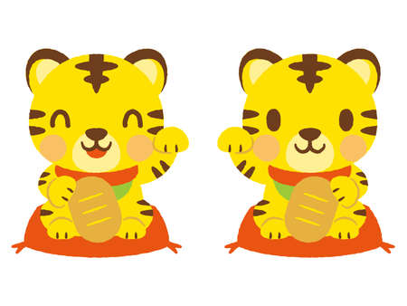 Tiger's beckoning catのイラスト素材