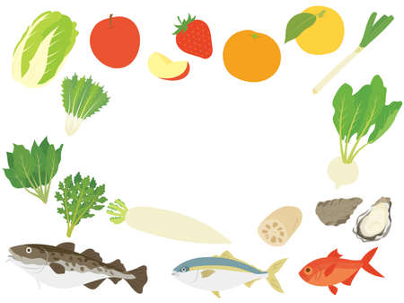 Winter Food Vector Illustrationのイラスト素材