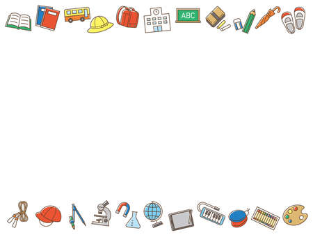 Elementary School Study Tool Frameのイラスト素材