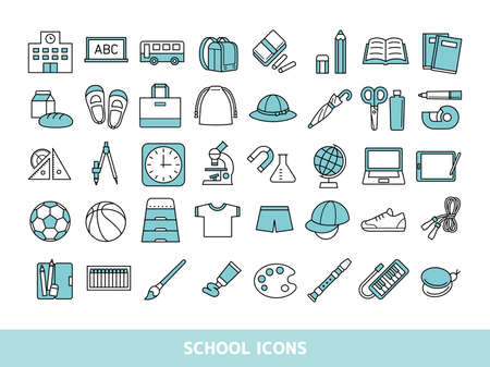 School and Education Iconsの素材 [FY310176901906]