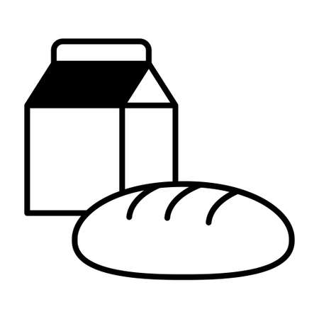 Milk and Bread Vector Iconのイラスト素材