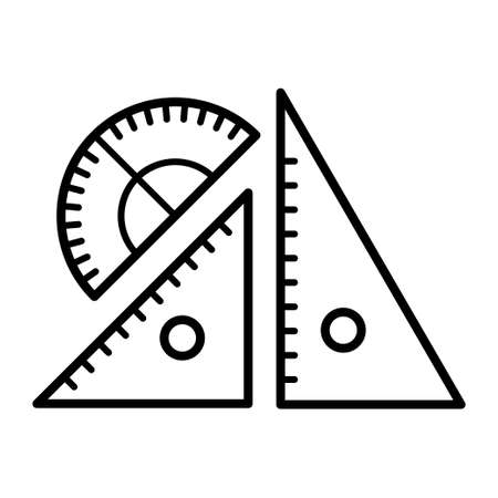 Triangular ruler and protractorãVector Iconのイラスト素材