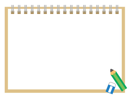 Sketchbook and pencil backgroundのイラスト素材