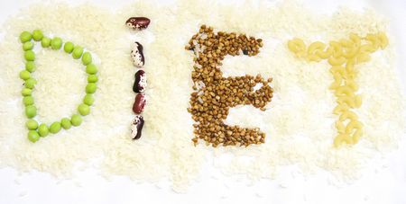 "Diet" - groats, peas, beans.   の写真素材