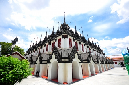 Loha Prasat Metal Palace Temple, Bangkok Thailandの写真素材