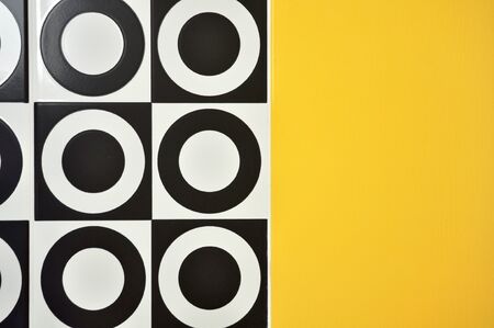 Circle yellow tiles backgroundの写真素材