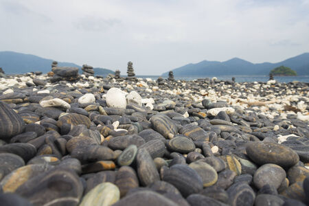 nice shot of wet pebble stone on the beach
