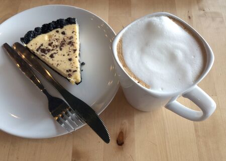 Cheese cake with coffeeの写真素材
