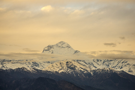 annapurna range snow mountainの写真素材