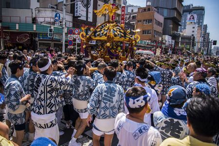 17 MAY 2015 Sanja Matsuri Sanja Festival At Sensoji Temple Tokyo Japanのeditorial素材