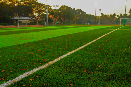 Local soccer or football fieldの写真素材
