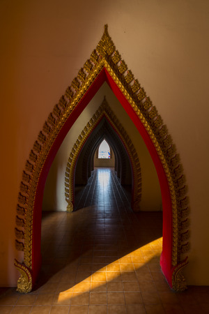 Thai tradition walkway in templeのeditorial素材