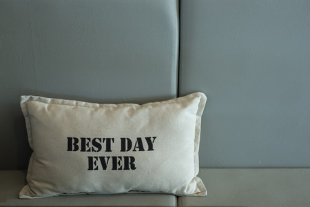 Best day ever word on the pillow for decorationの写真素材