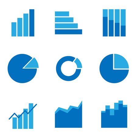 Mix concept graph chart and data analytics icon for infographic information presentationのイラスト素材