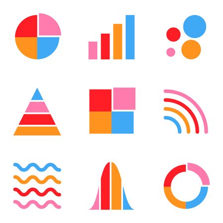 Mix concept graph chart and data analytics icon for infographic information presentation.のイラスト素材